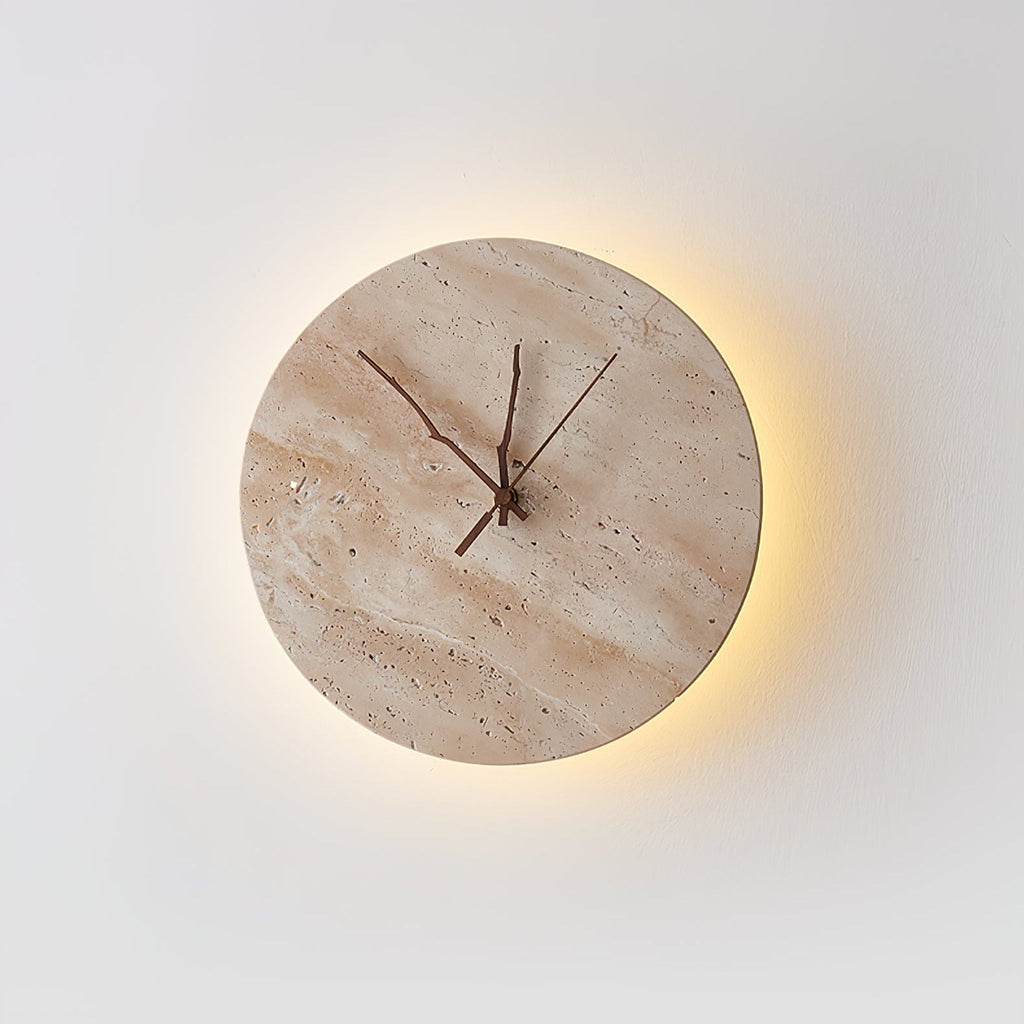 Clock Travertine Wall Light, Hardwired Wall Sconce, detail 11