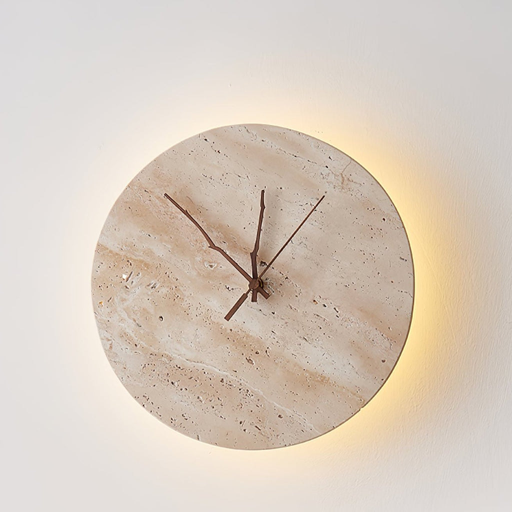 Clock Travertine Wall Light, Hardwired Wall Sconce, detail 14