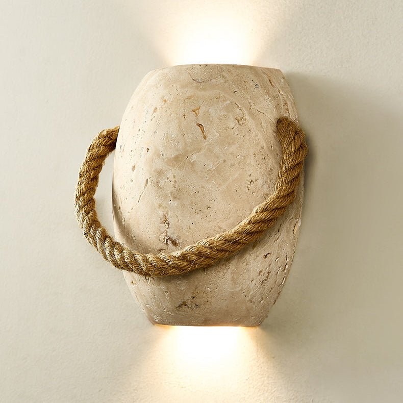 Coastal Rope Stone Wall Light, Hardwired Wall Sconce, detail 11