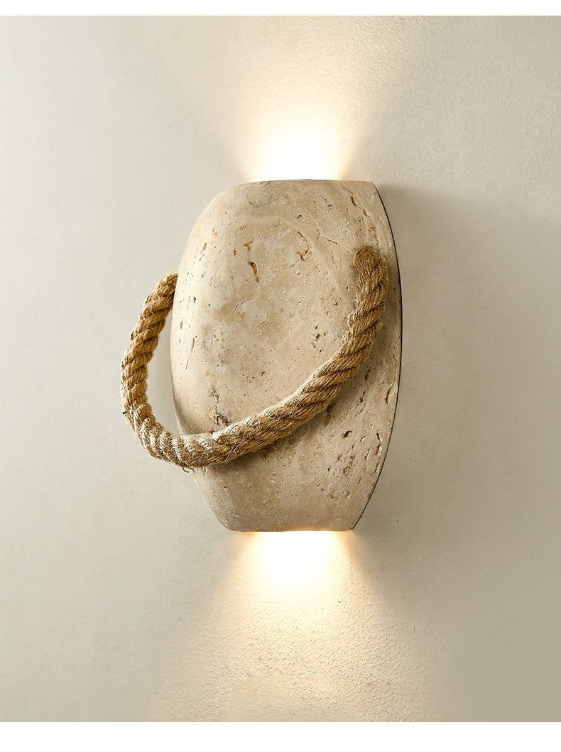 Coastal Rope Stone Wall Light, Hardwired Wall Sconce, detail 13