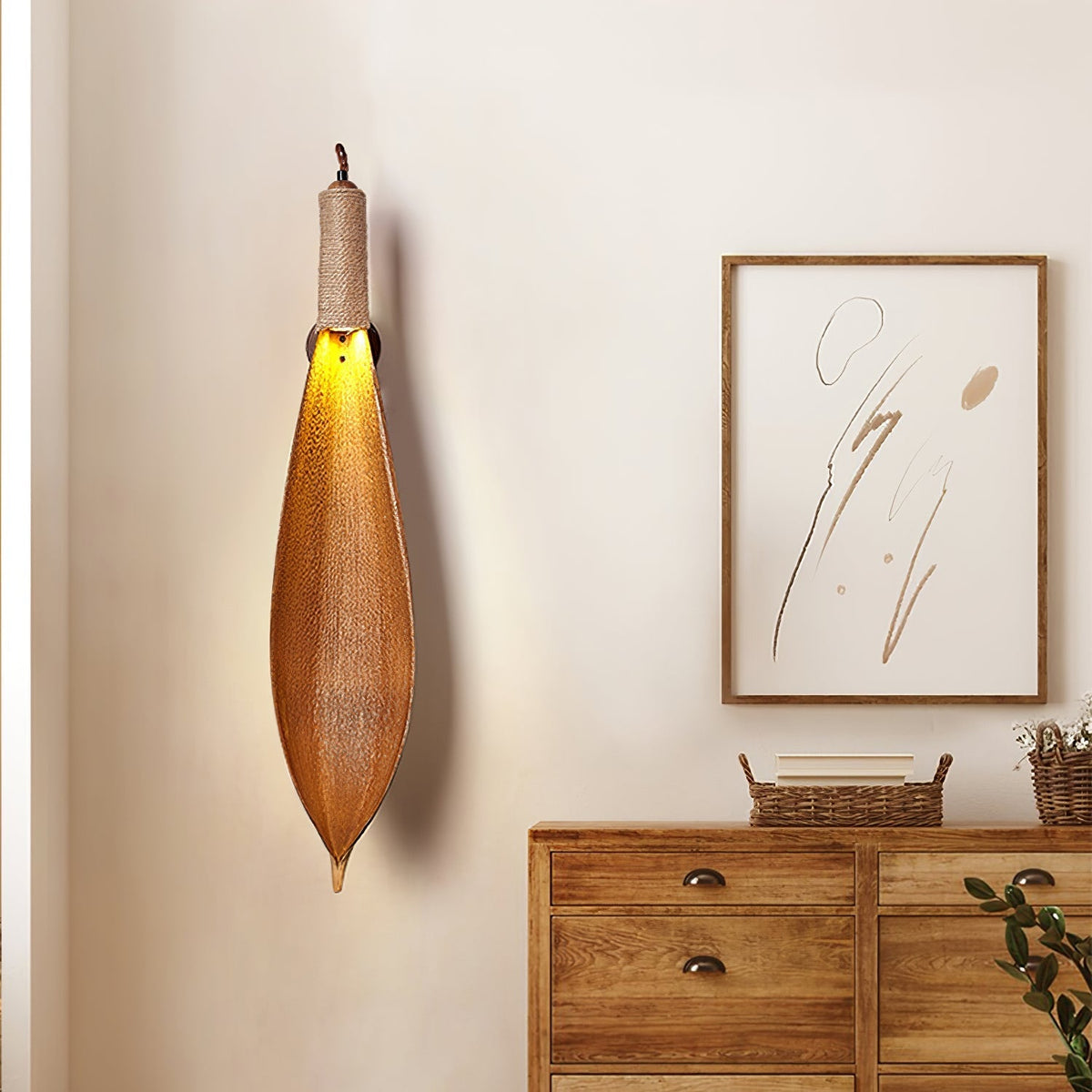 Cocoa Leaf Wall Light, Hardwired Wall Sconce, detail 8