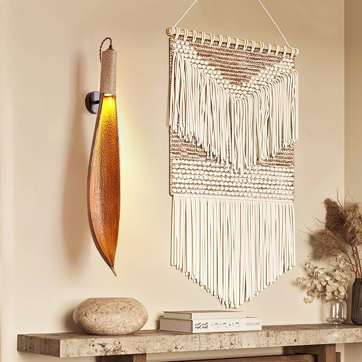 Cocoa Leaf Wall Light, Hardwired Wall Sconce, detail 9