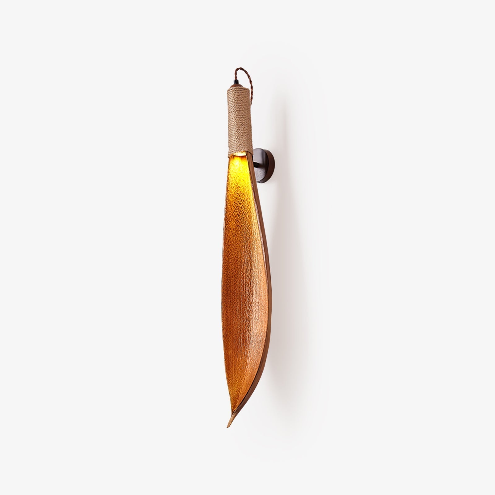 Cocoa Leaf Wall Light, Hardwired Wall Sconce, ∅ 5.1″ x H 25.6″