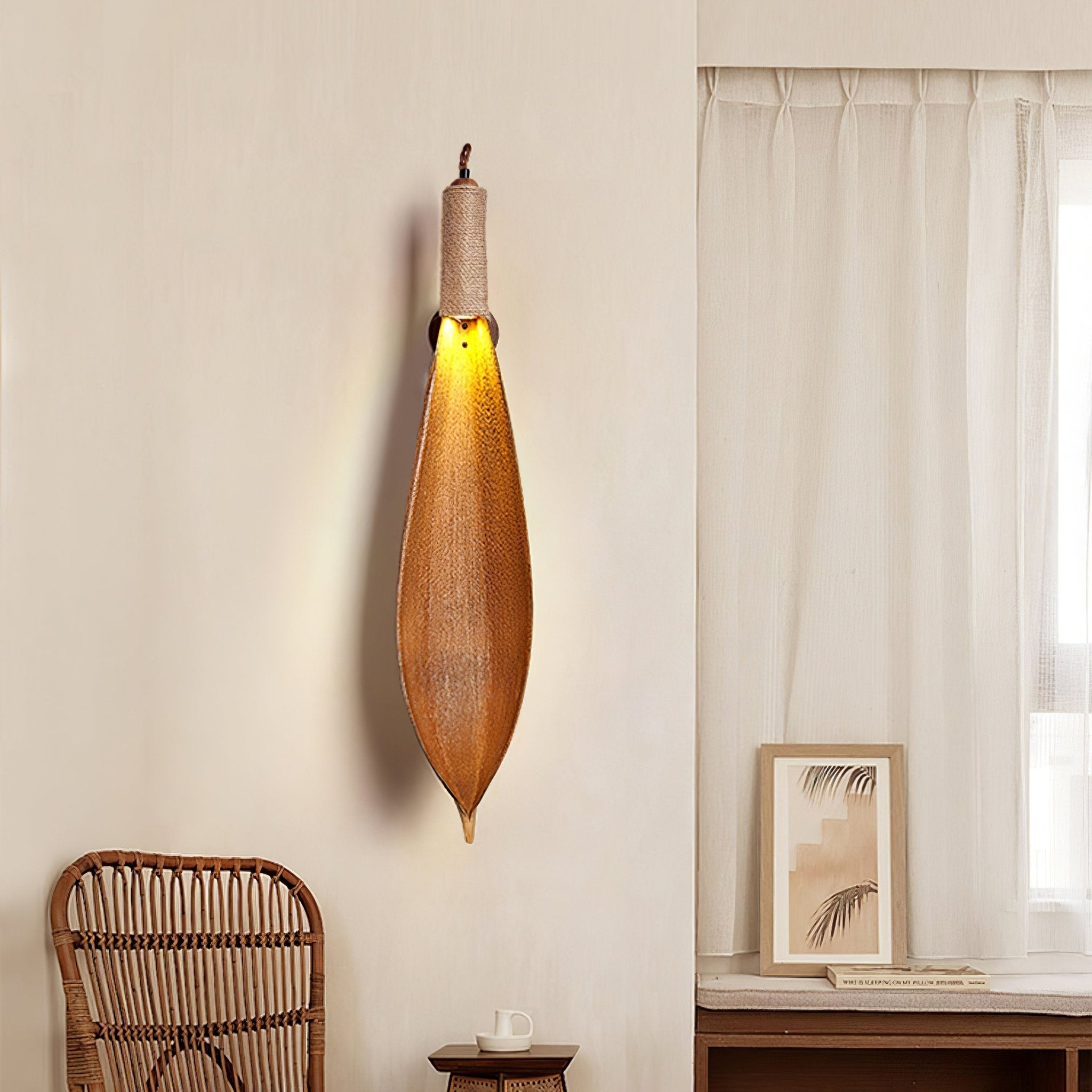 Cocoa Leaf Wall Light, Hardwired Wall Sconce, detail 2