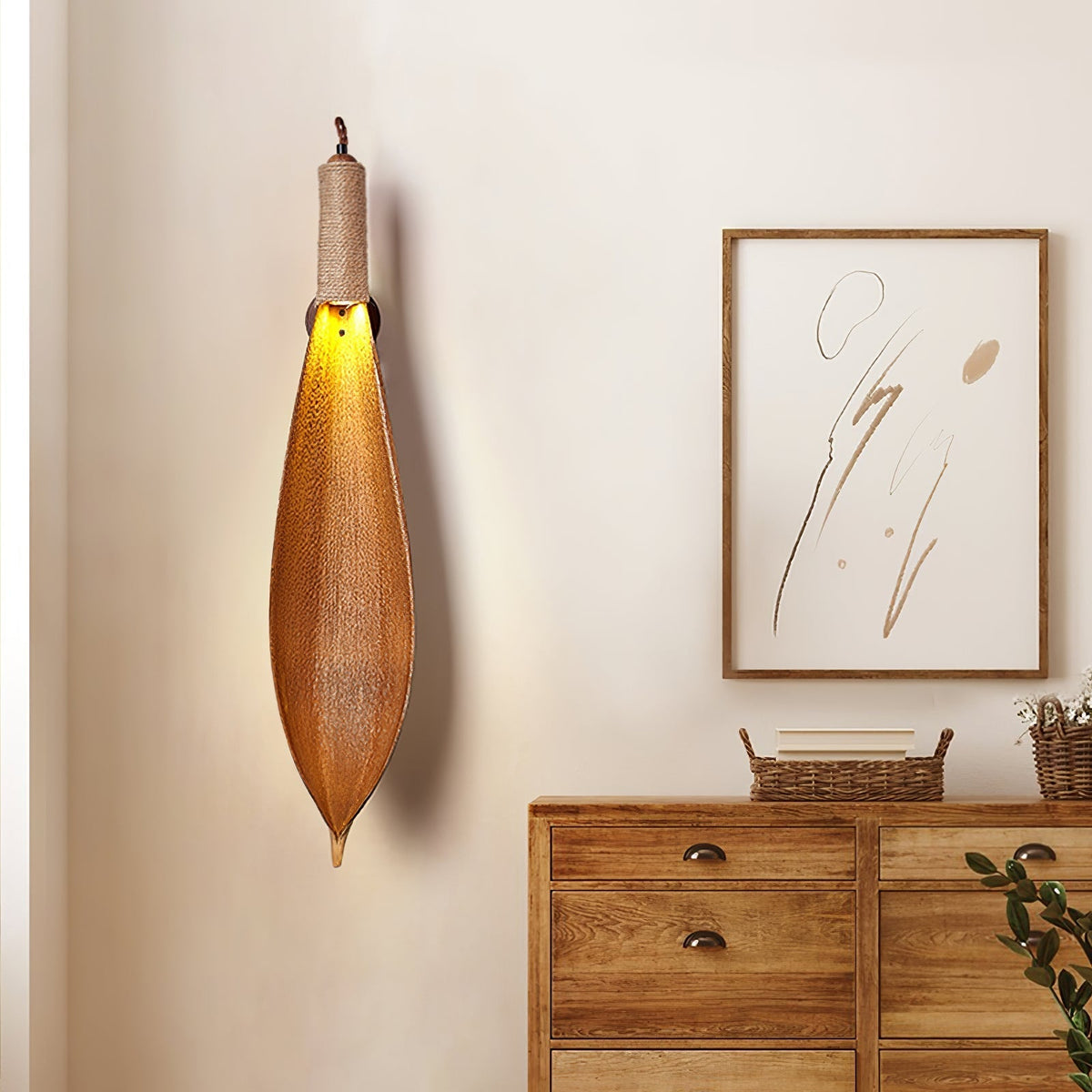 Cocoa Leaf Wall Light, Hardwired Wall Sconce, detail 6