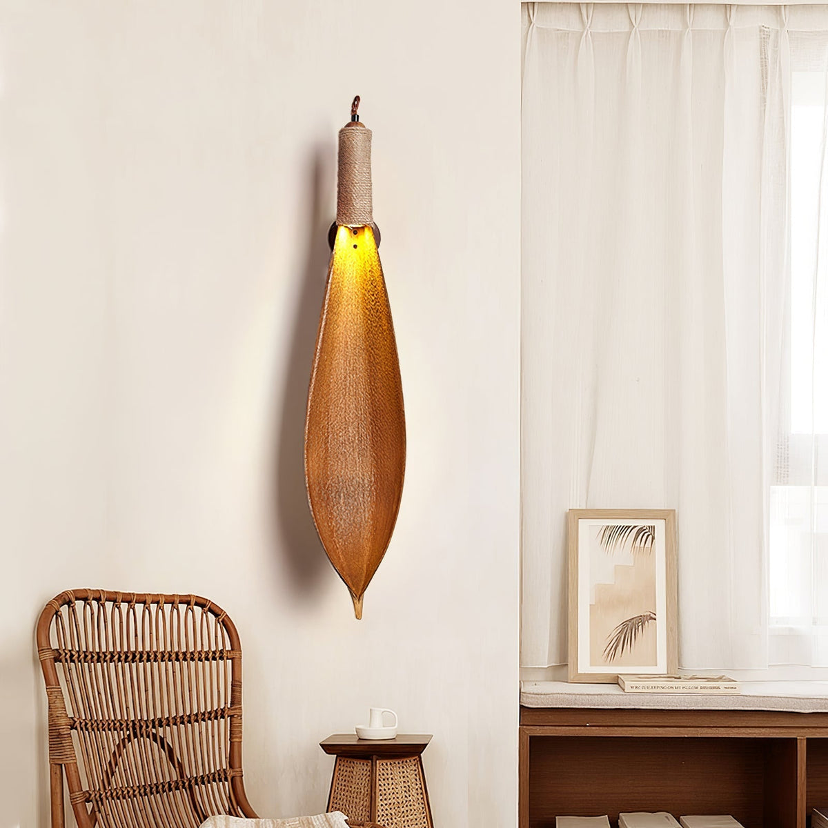 Cocoa Leaf Wall Light, Hardwired Wall Sconce, detail 7