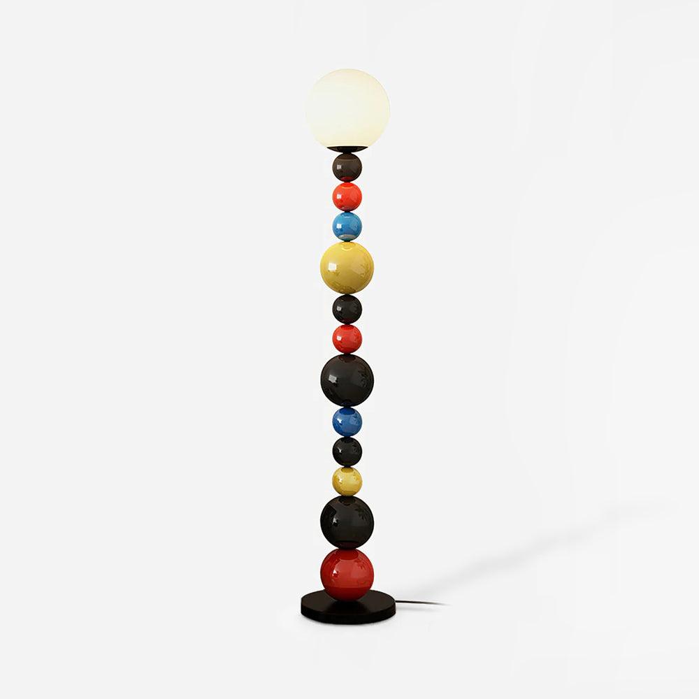 Colorful Circular Ball Floor Light, Floor Lamp, Metal, ∅ 9.8″ x H 63″