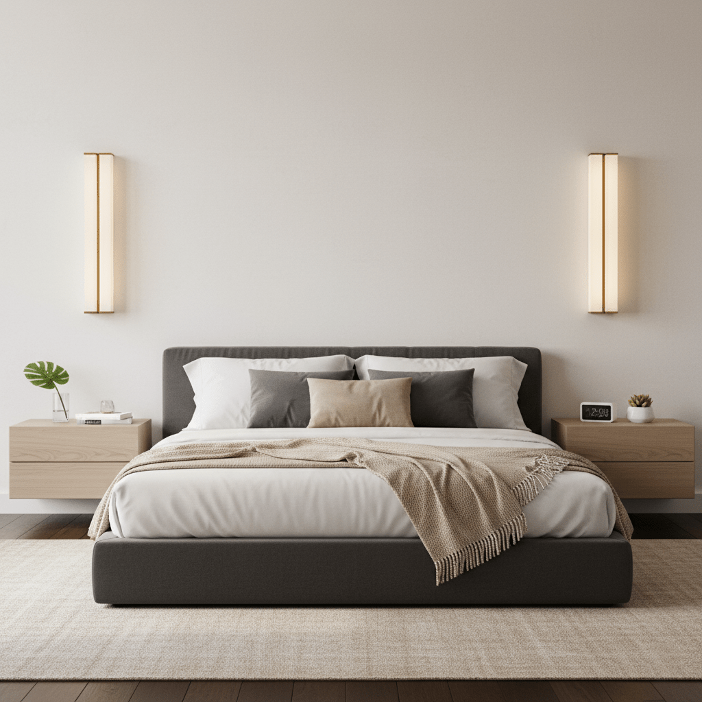 Columnar Fabric Wall Light - Dia 14cm x H 76cm Metal, Hardwired Wall Sconce, detail 7