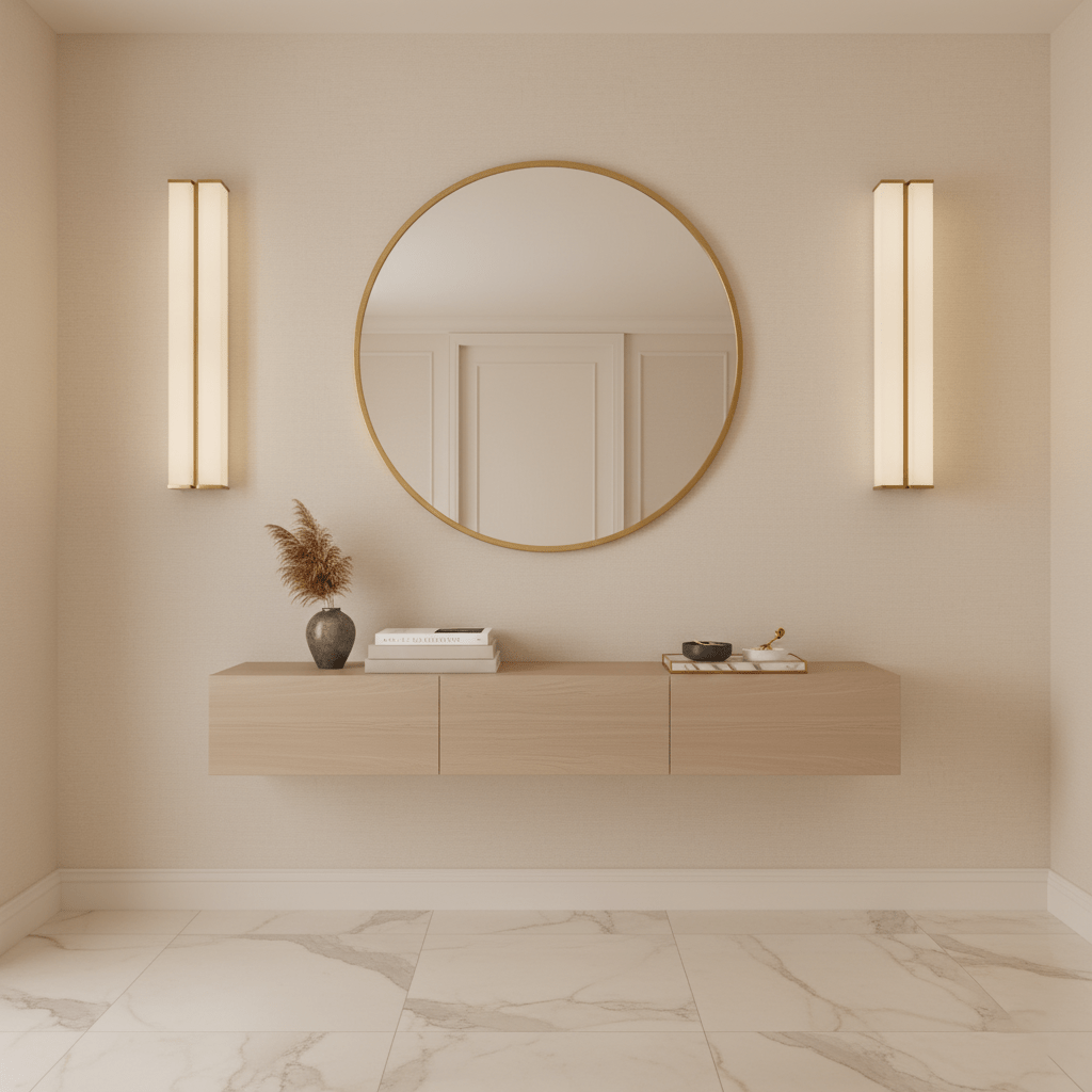Columnar Fabric Wall Light - Dia 14cm x H 76cm Metal, Hardwired Wall Sconce, detail 4