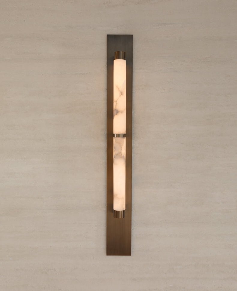 Columnar Alabaster Wall Light, Hardwired Wall Sconce, detail 11