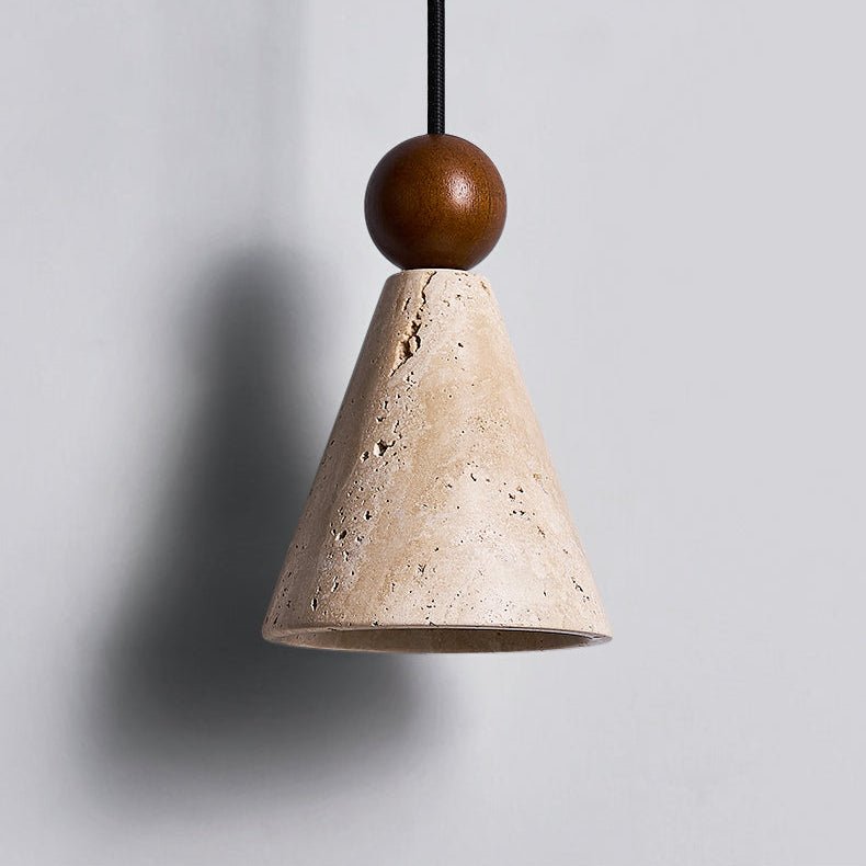 Cone Wood Bead Wall Light, Hardwired Wall Sconce, detail 5