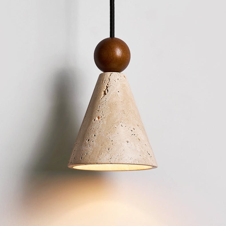 Cone Wood Bead Wall Light, Hardwired Wall Sconce, detail 6