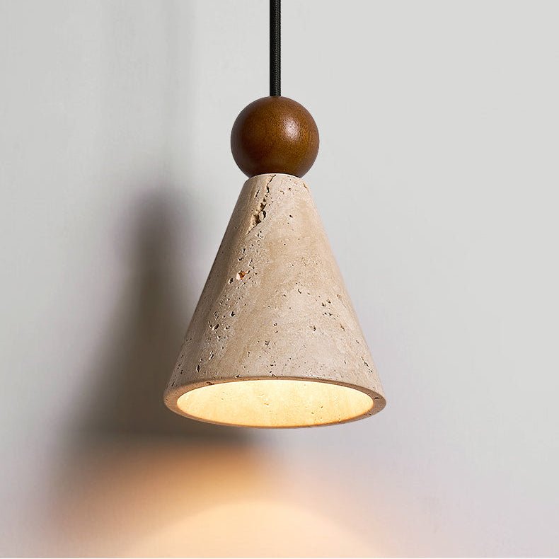 Cone Wood Bead Wall Light, Hardwired Wall Sconce, detail 7