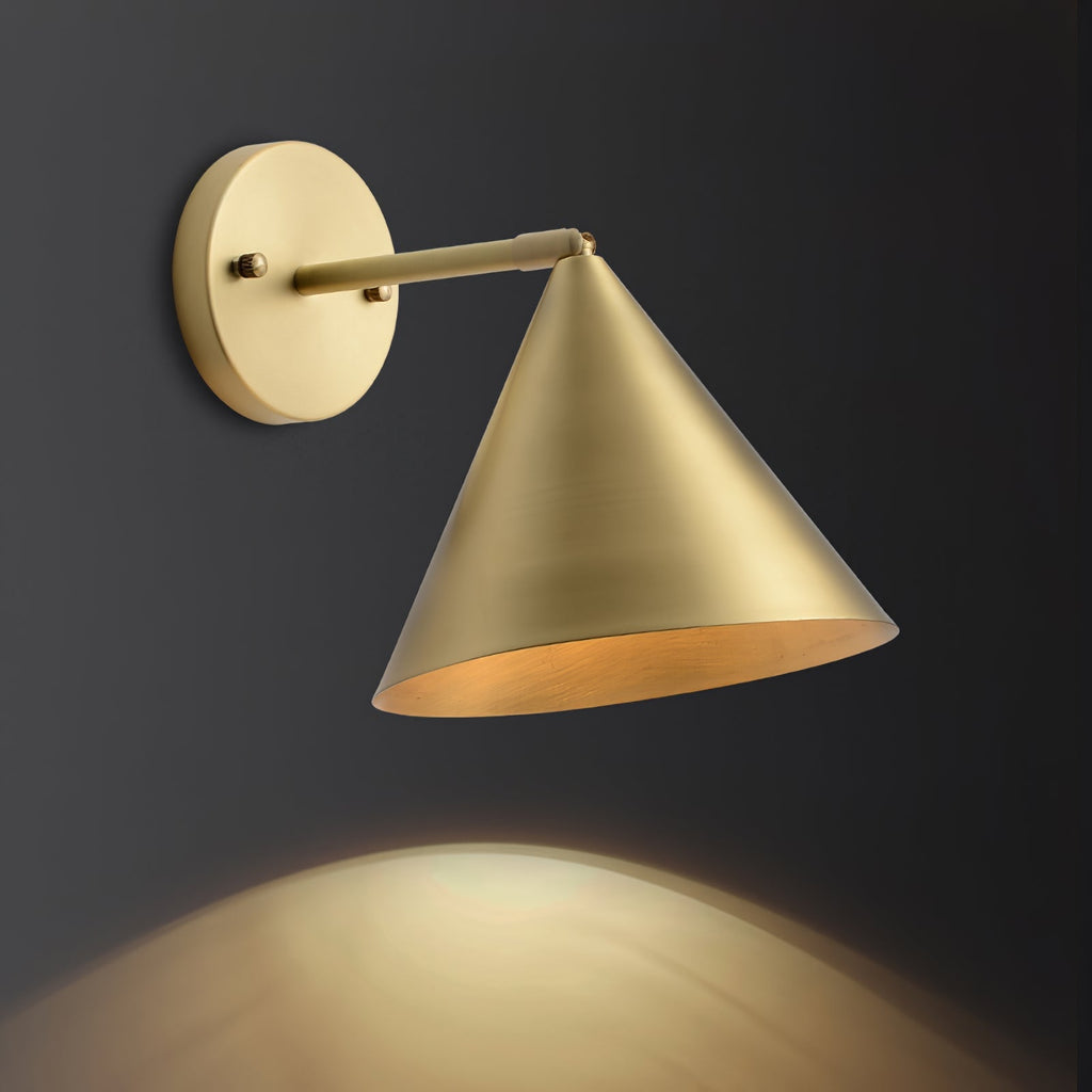 Conica Brass Wall Light, Hardwired Wall Sconce, detail 3