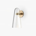 Conical Glass Wall Light, Hardwired Wall Sconce, Iron, ∅ 5.1″ x H 10″