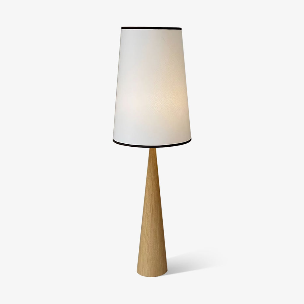 Faux Wood Conical Floor Light, Floor Lamp, Metal, ∅ 18.9″ x H 59″
