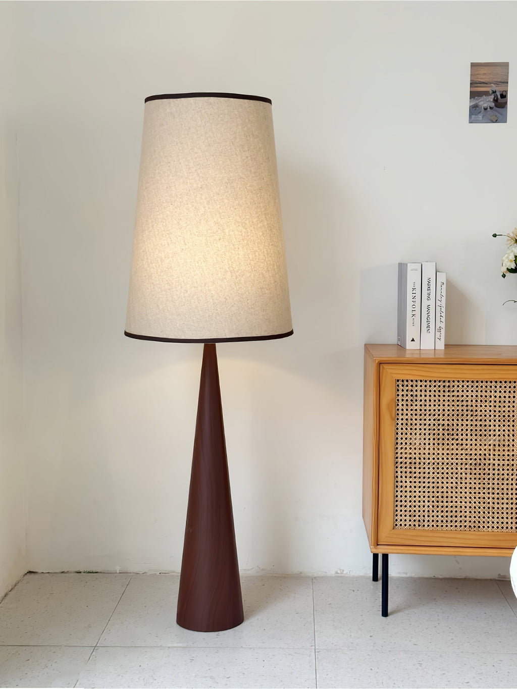 Faux Wood Conical Floor Light, Floor Lamp, detail 6