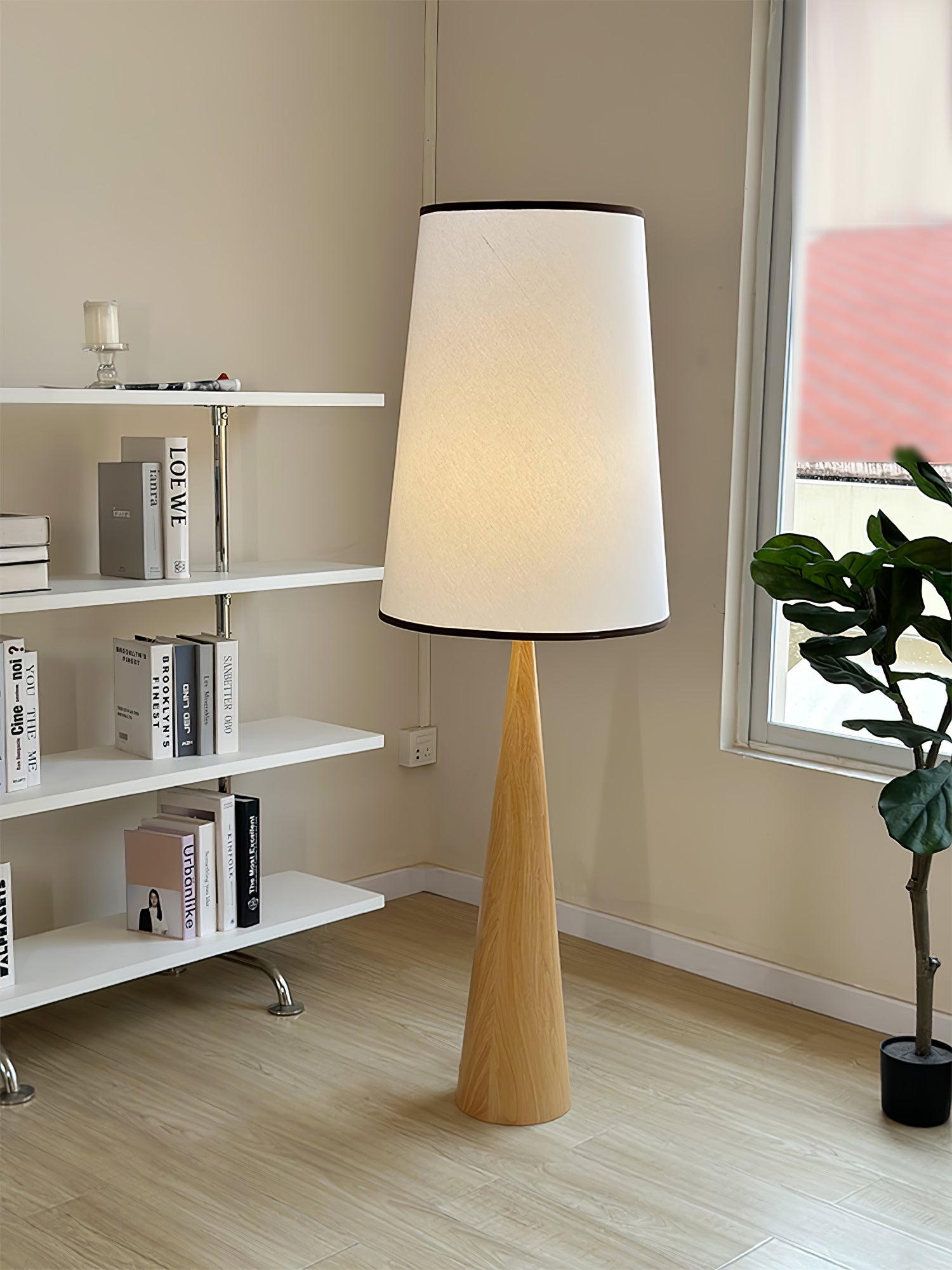 Faux Wood Conical Floor Light, Floor Lamp, detail 7