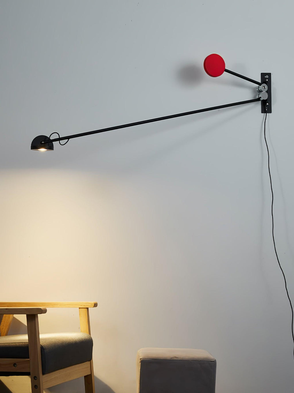 Precision Movement Wall Light - Black Wall Lamp, Bedroom Wall Sconce, detail 8