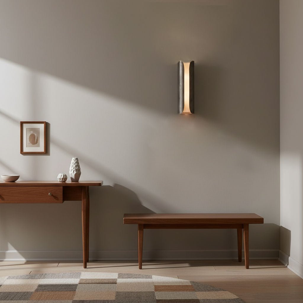 Cradled Alabaster Wall Light, Hardwired Wall Sconce, detail 4