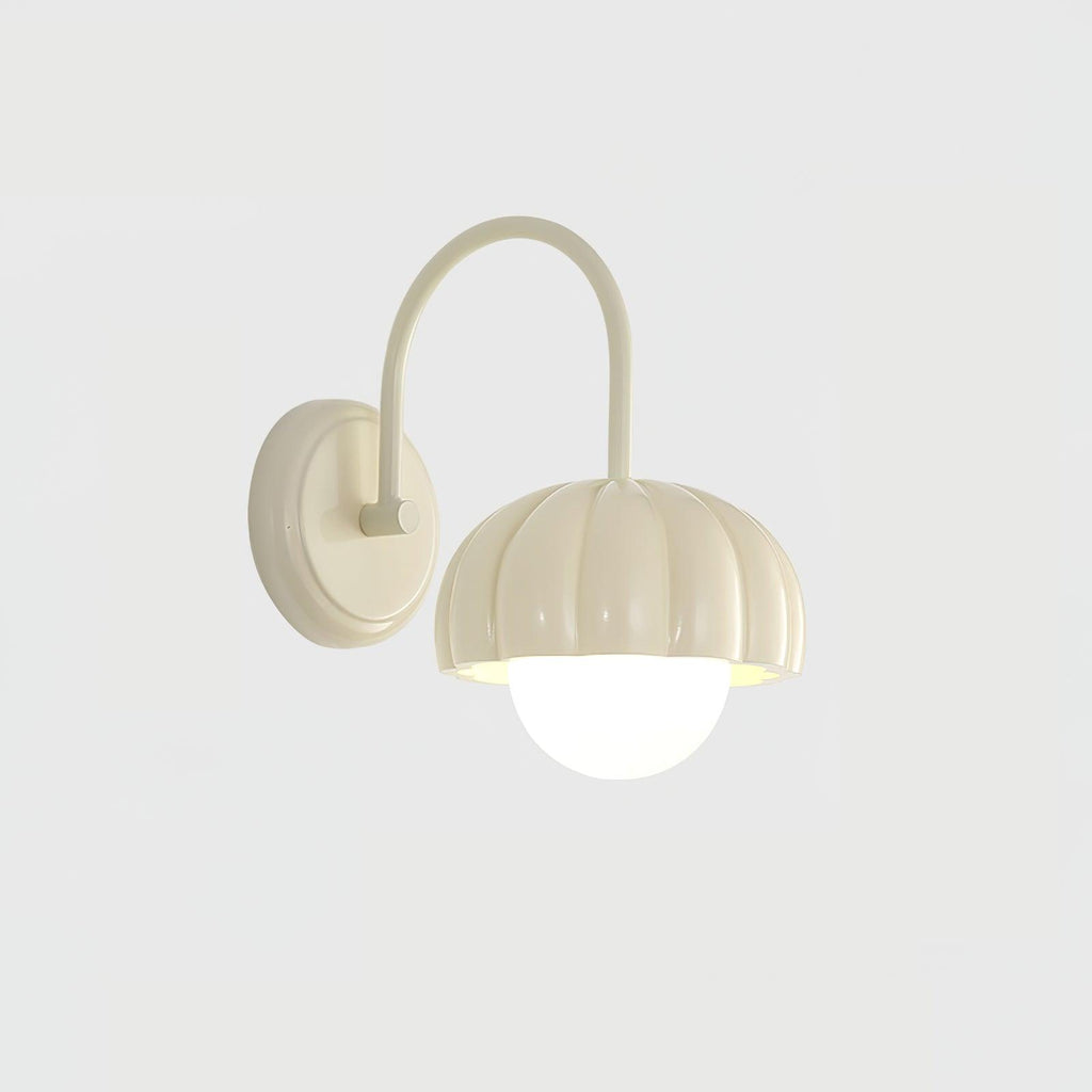 Creamy Pumpkin Wall Light, Hardwired Wall Sconce, Metal, Dia 17cm x H 27cm