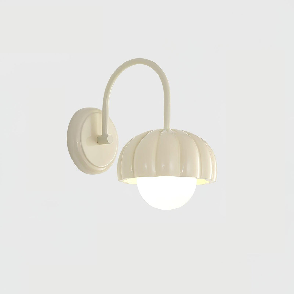Creamy Pumpkin Wall Light, Hardwired Wall Sconce, Metal, Dia 17cm x H 27cm