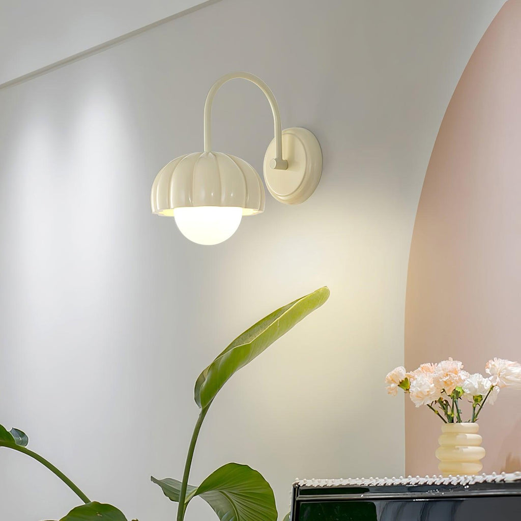 Creamy Pumpkin Wall Light, Hardwired Wall Sconce, detail 5