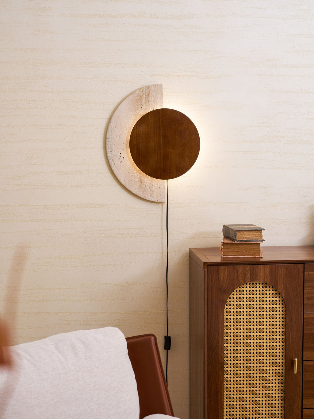 Crescent Halo Plug-in Wall Light, Plug-In Wall Sconce, detail 5