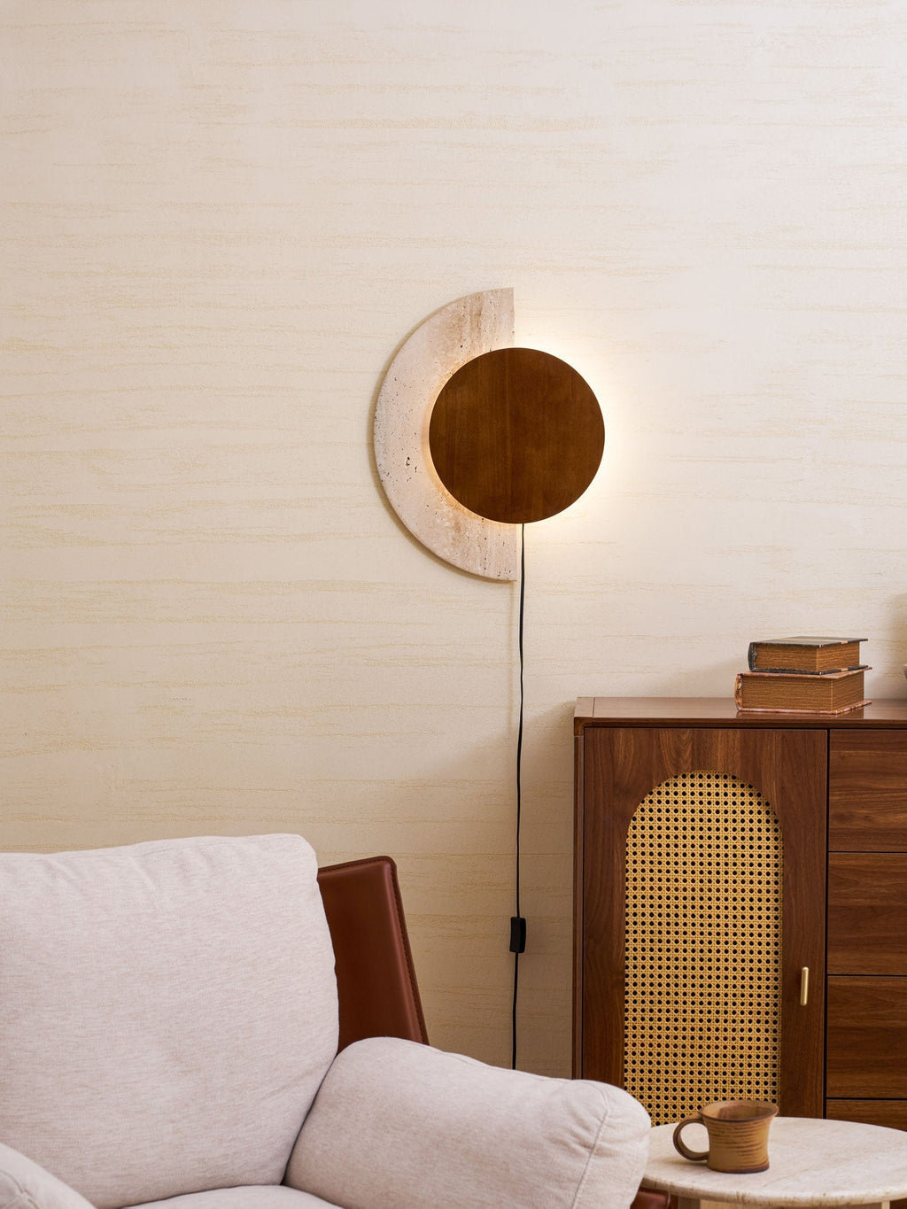 Crescent Halo Plug-in Wall Light, Plug-In Wall Sconce, detail 13