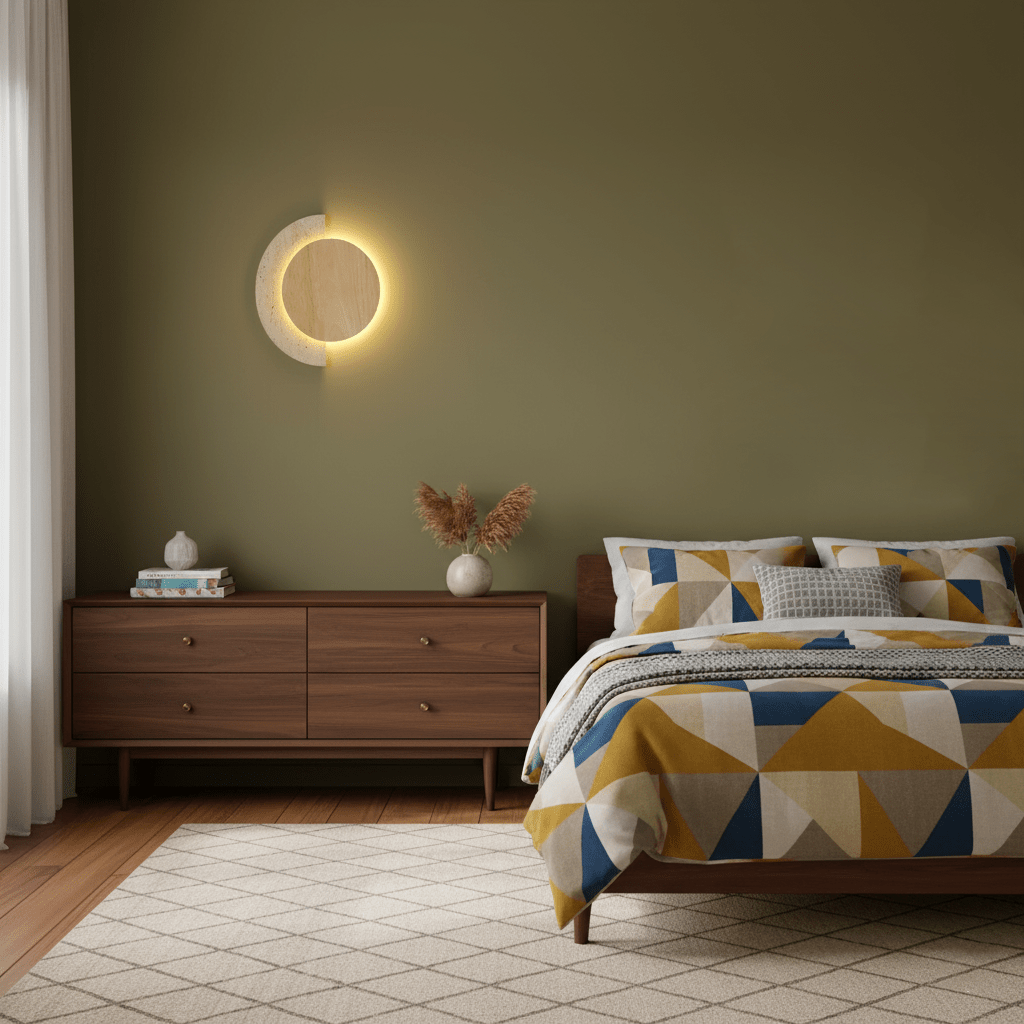 Crescent Halo Wall Light, Hardwired Wall Sconce, detail 3