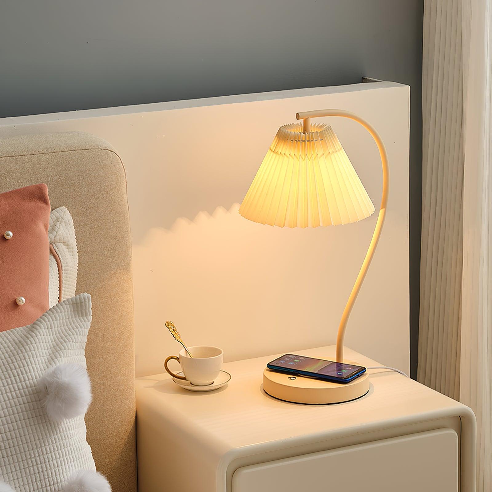 Crescini Pleated Table Light, Bedside Table Lamp, detail 2
