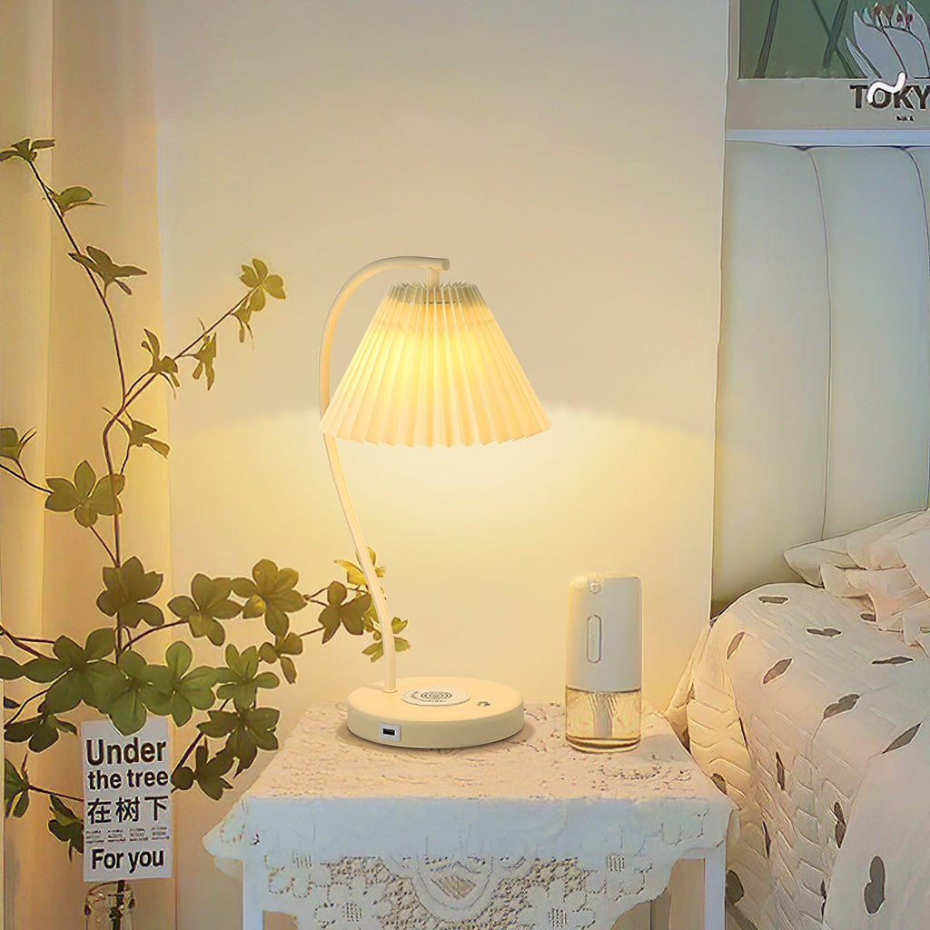 Crescini Pleated Table Light, Bedside Table Lamp, detail 4