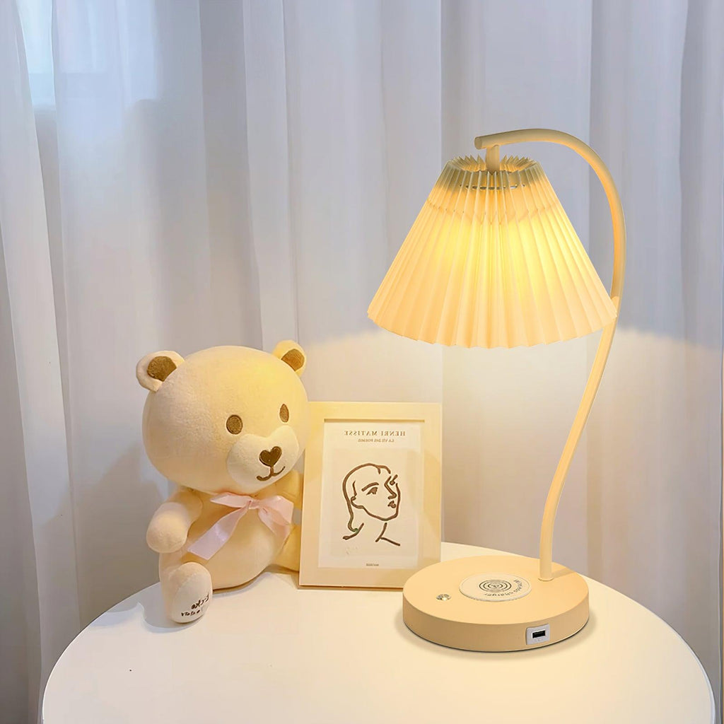 Crescini Pleated Table Light, Bedside Table Lamp, detail 5