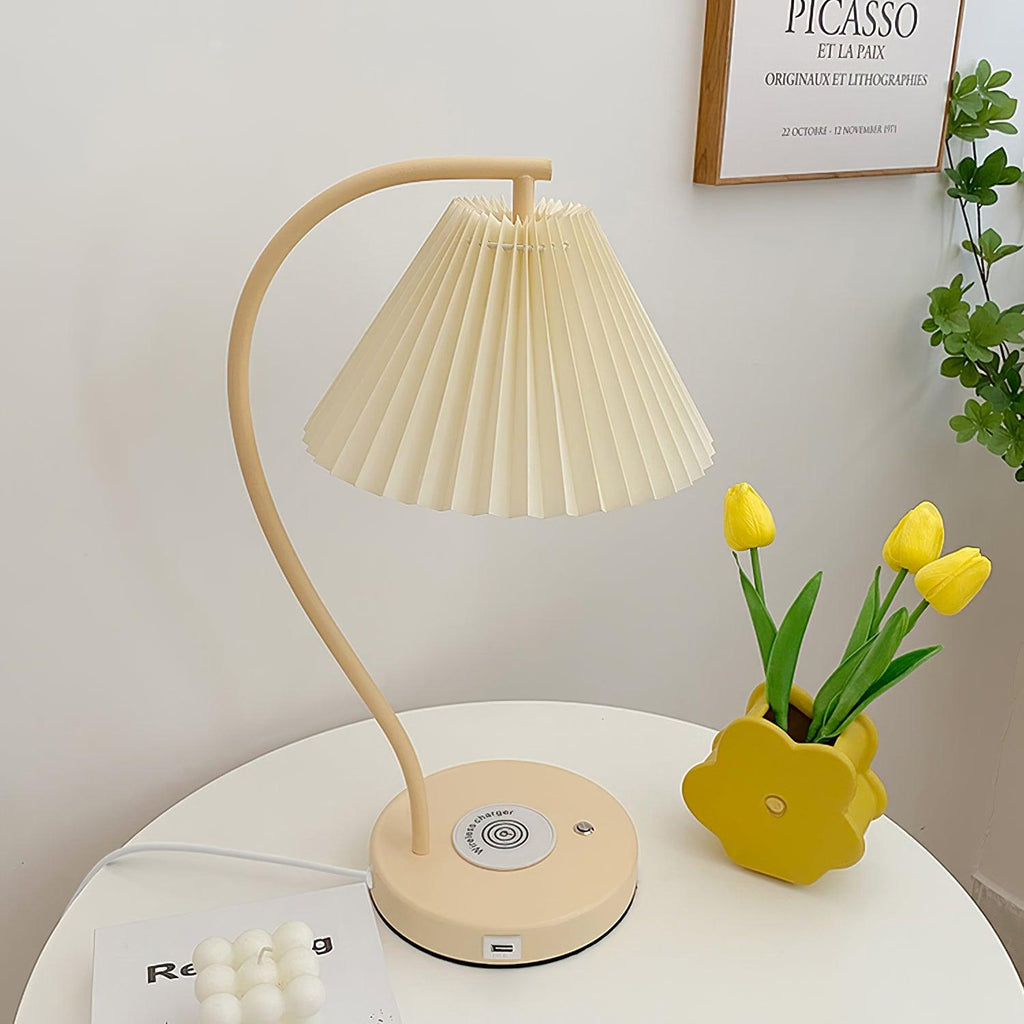 Crescini Pleated Table Light, Bedside Table Lamp, detail 7
