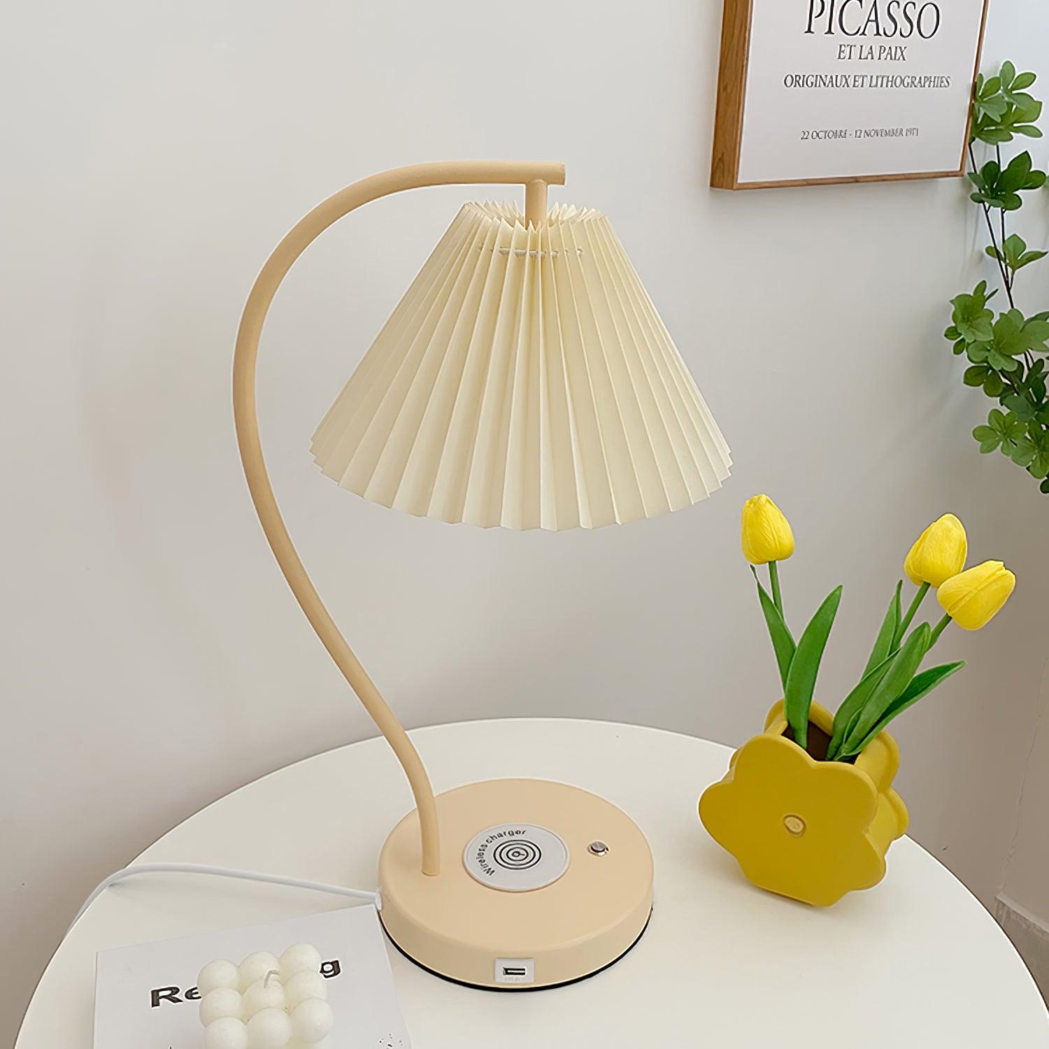 Crescini Pleated Table Light, Bedside Table Lamp, detail 7