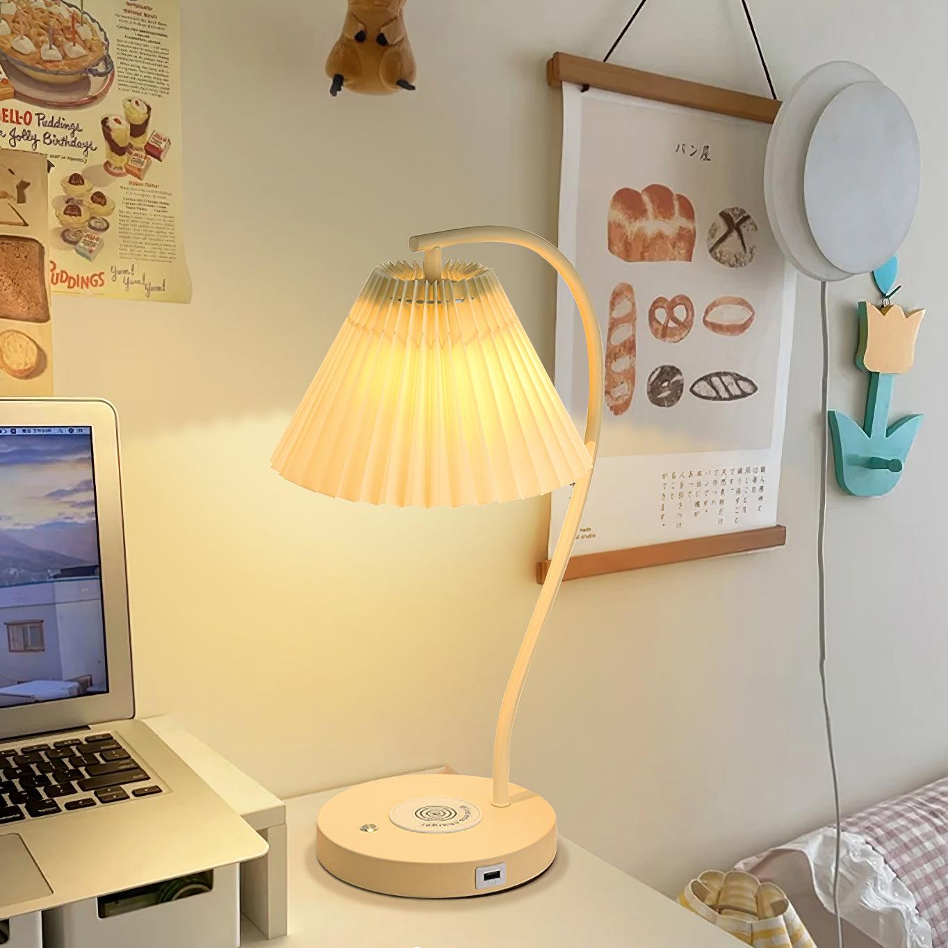 Crescini Pleated Table Light, Bedside Table Lamp, detail 3