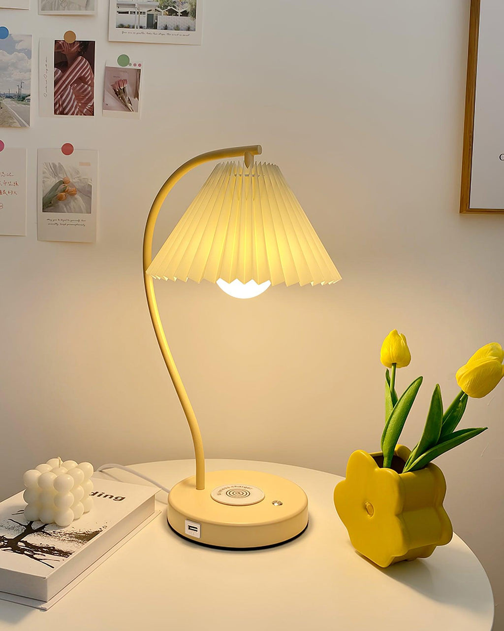 Crescini Pleated Table Light, Bedside Table Lamp, detail 8