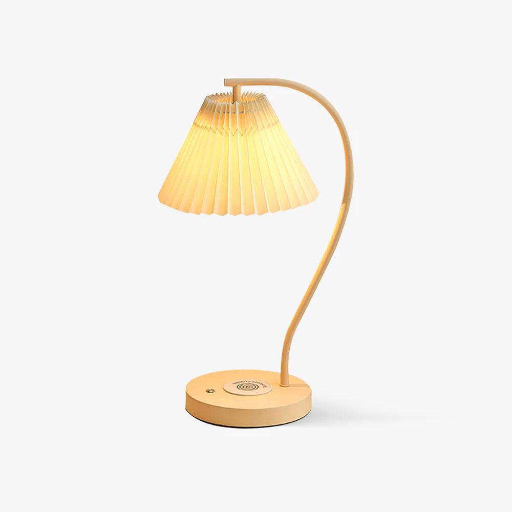 Crescini Pleated Table Light, Bedside Table Lamp, Metal, ∅ 11.4″ x H 18.5″