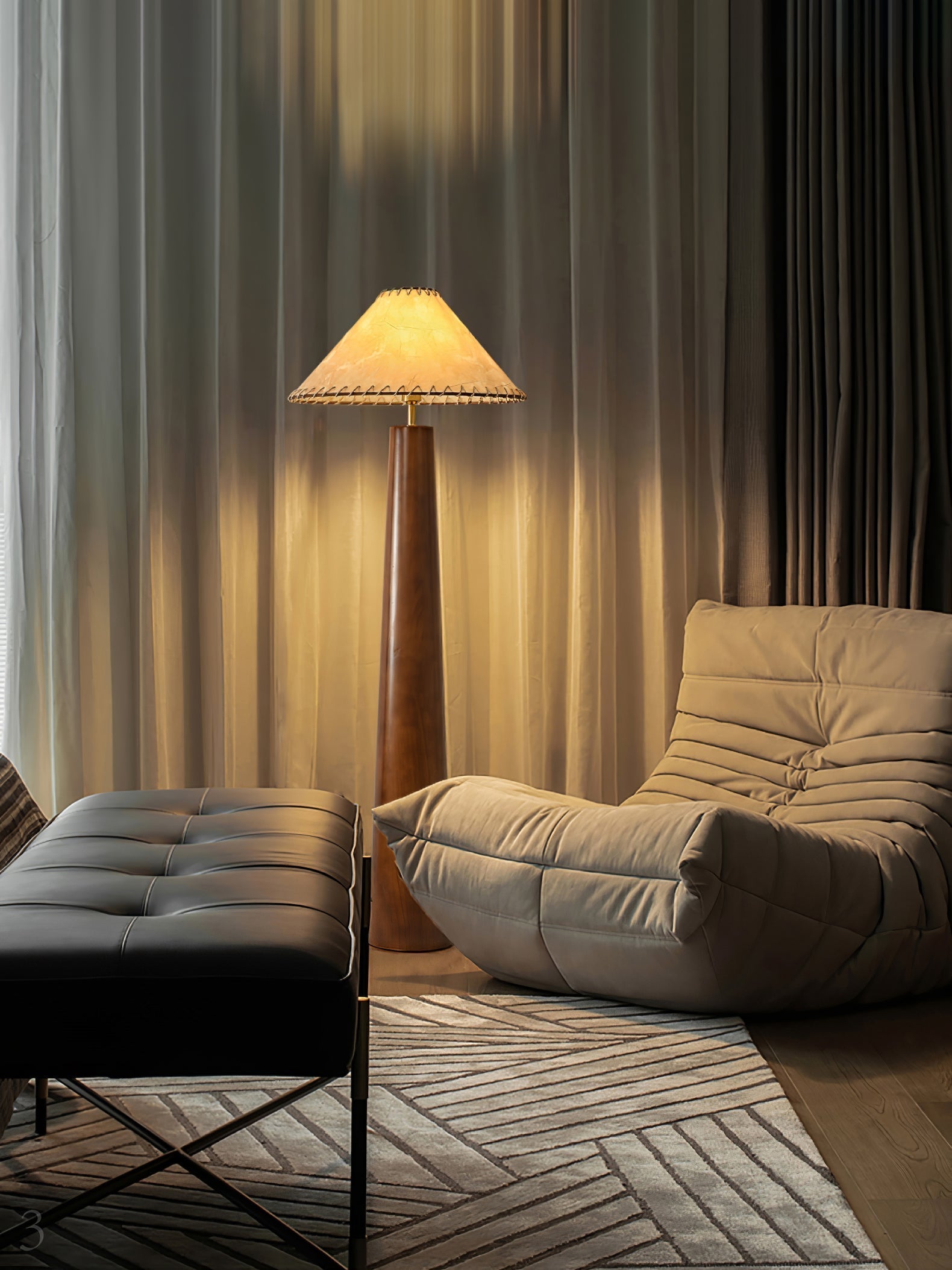 Crestview Paper Column Floor Light, Floor Lamp, detail 4