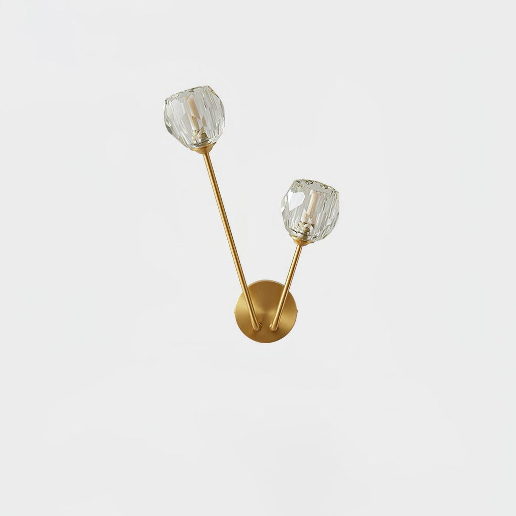 Crystal Branch Wall Light, Hardwired Wall Sconce, Brass, L 36cm x H 41cm