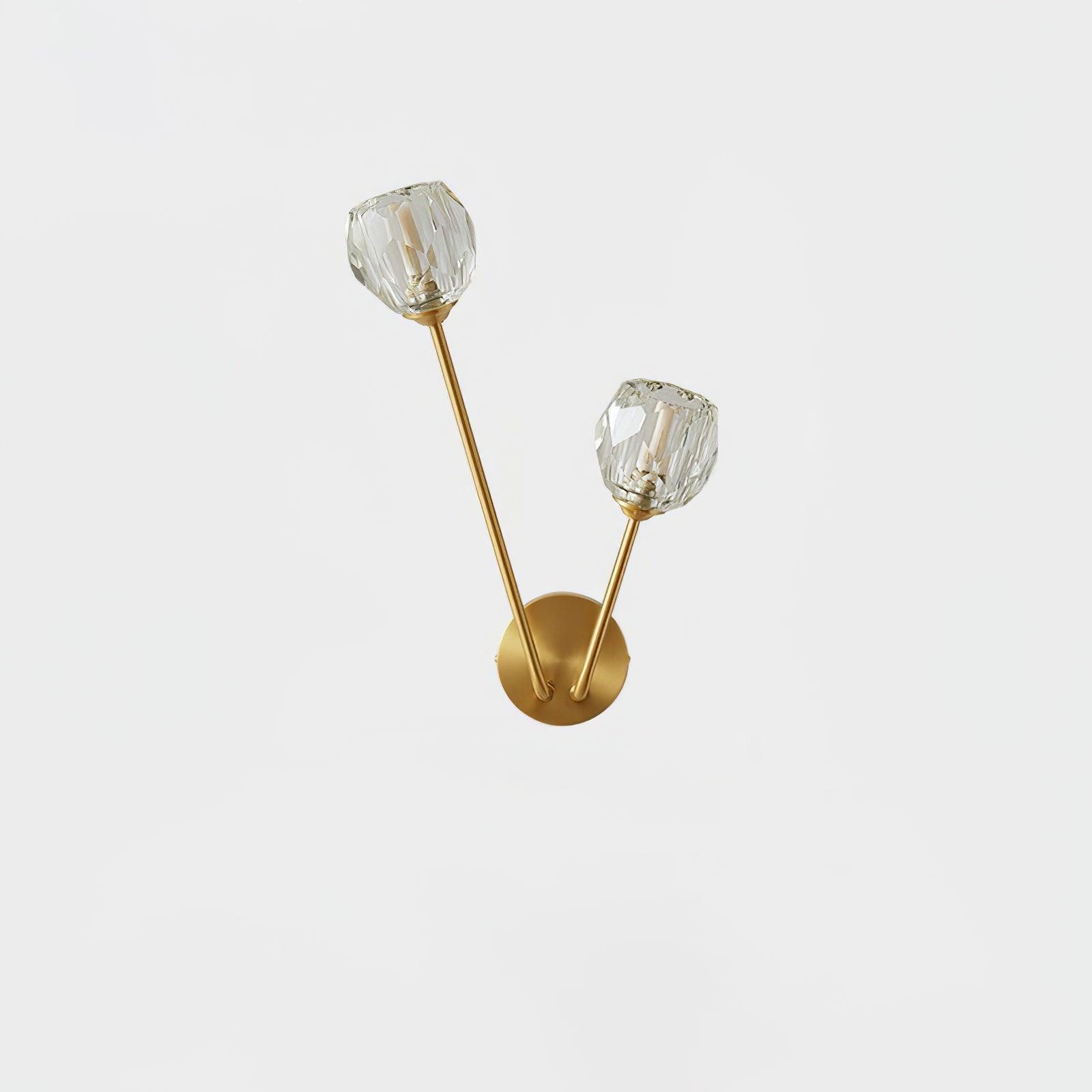 Crystal Branch Wall Light, Hardwired Wall Sconce, Brass, L 36cm x H 41cm