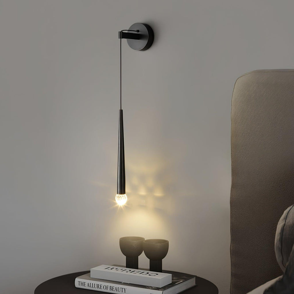 Crystal Conical Wall Light, Hardwired Wall Sconce, detail 3