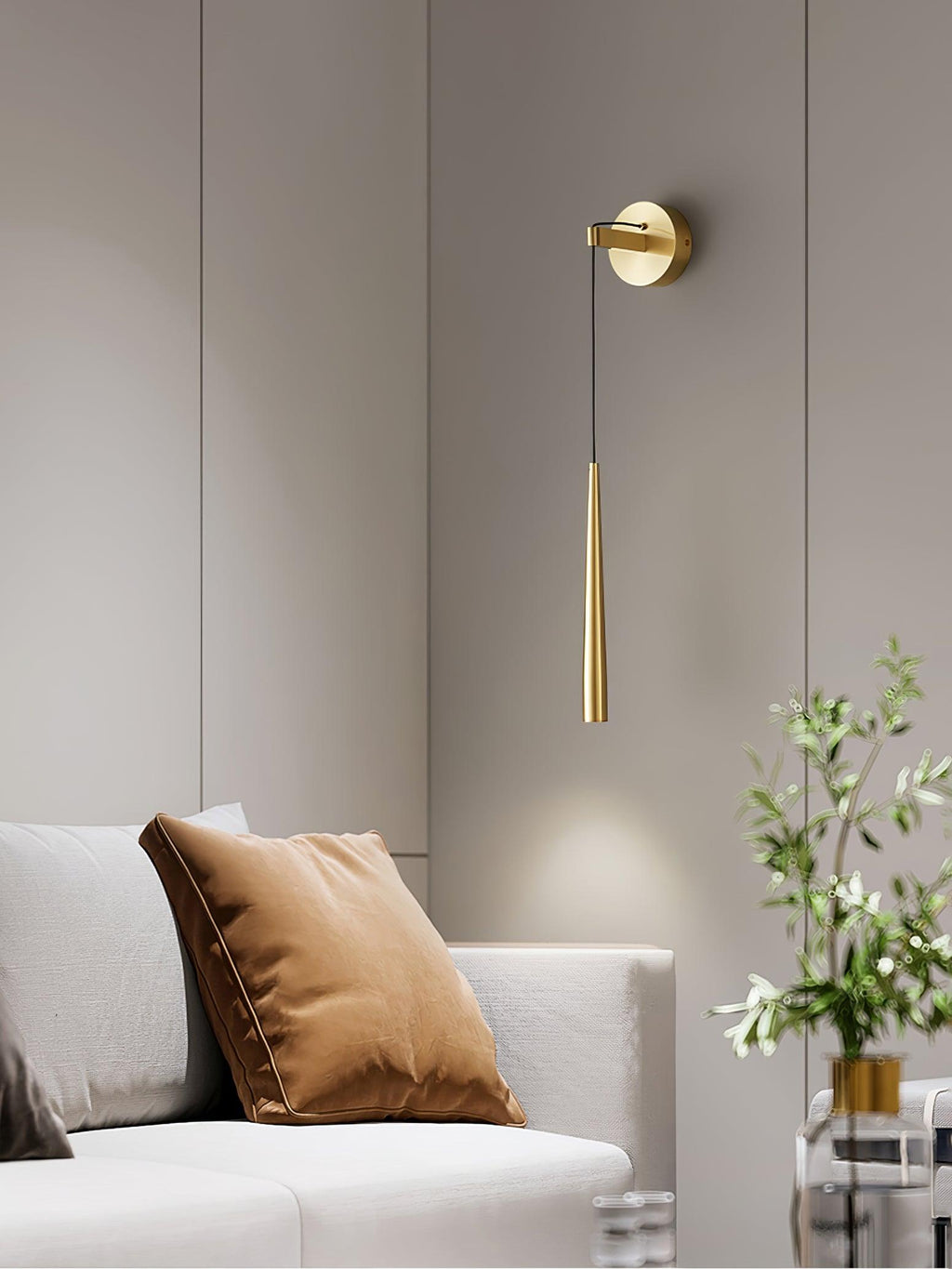 Crystal Conical Wall Light, Hardwired Wall Sconce, detail 8