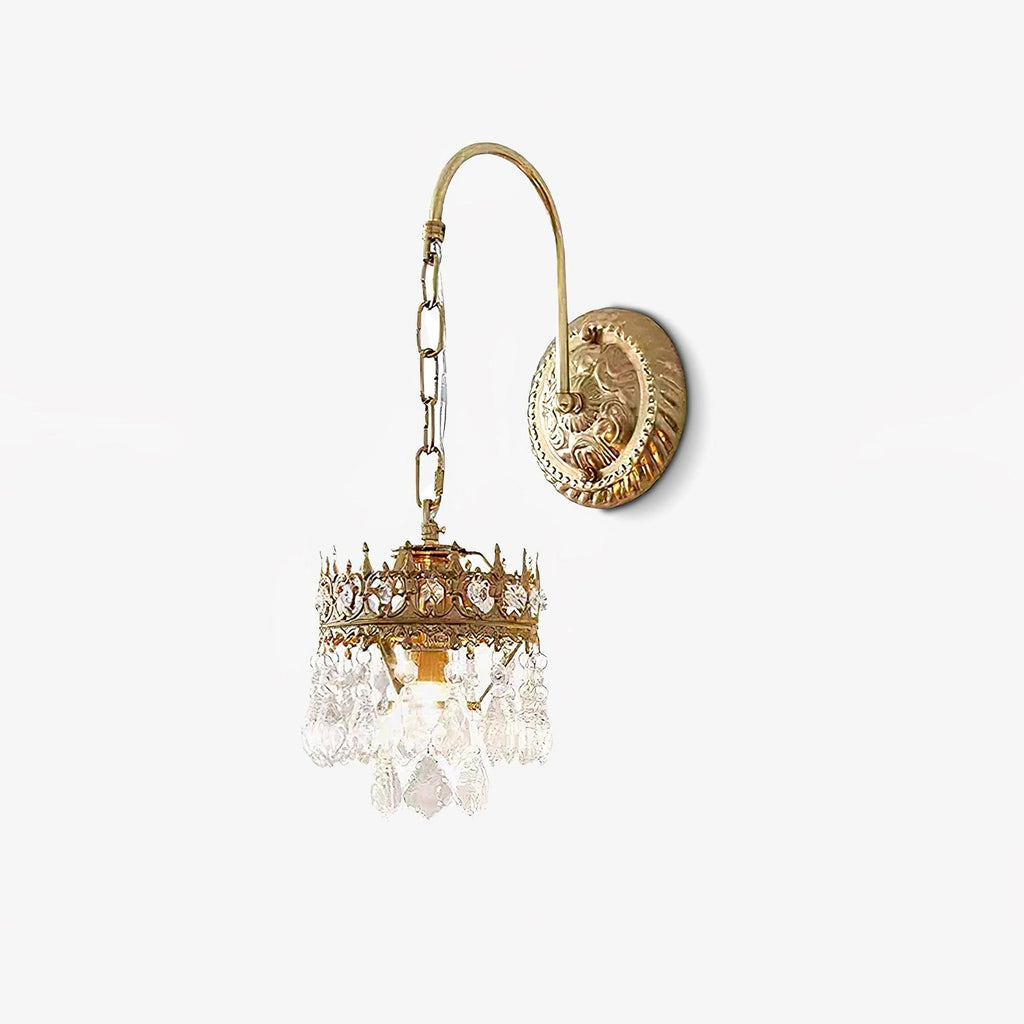 Crystal Crown Wall Light - Model A: Dia 17cm x W... Crystal, Hardwired Wall Sconce, detail 2