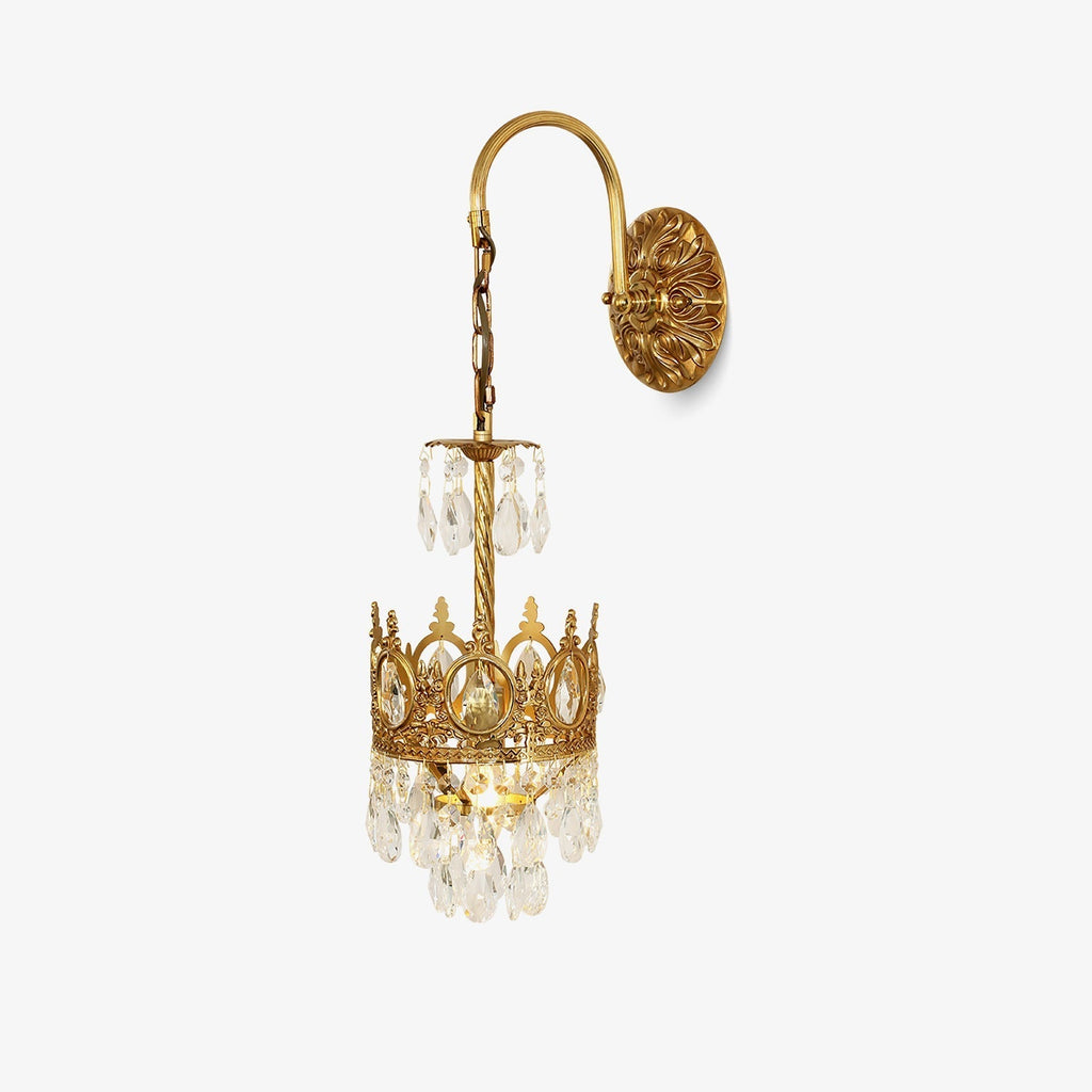 Crystal Crown Wall Light - Dia 16 cm x H 62cm Crystal, Hardwired Wall Sconce, detail 37