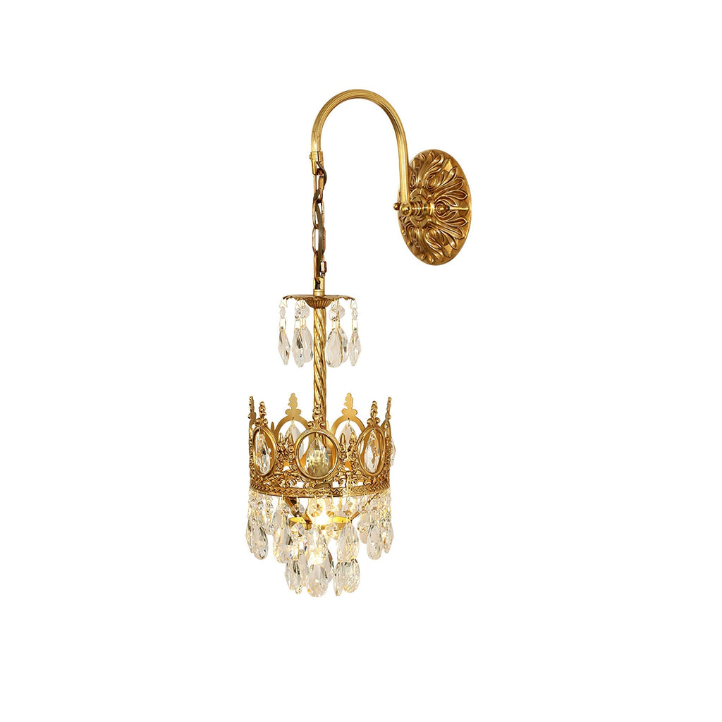 Crystal Crown Wall Light - Dia 16 cm x H 62cm Crystal, Hardwired Wall Sconce, detail 24