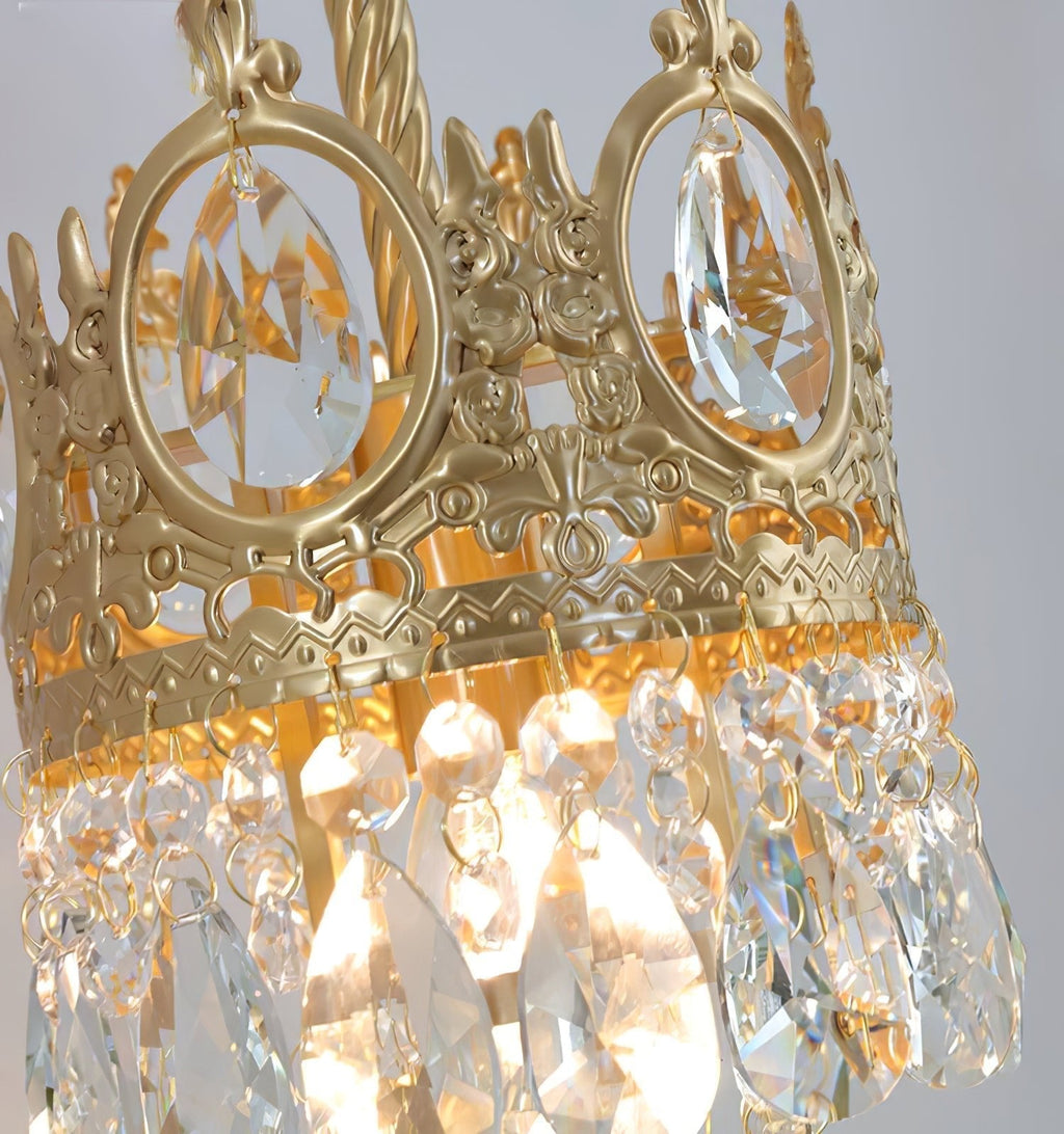 Crystal Crown Wall Light - Dia 16 cm x H 62cm Crystal, Hardwired Wall Sconce, detail 17