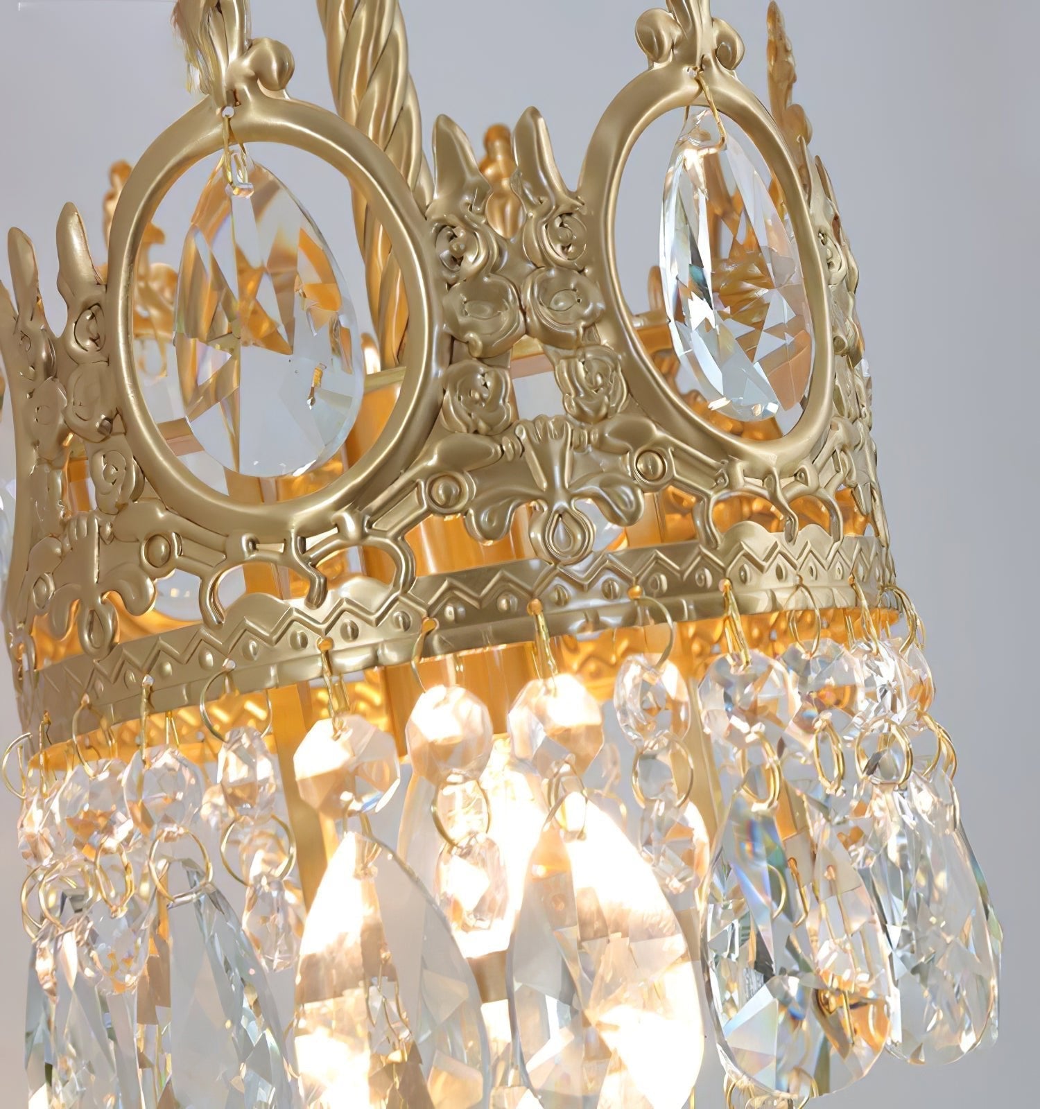 Crystal Crown Wall Light - Dia 16 cm x H 62cm Crystal, Hardwired Wall Sconce, detail 17