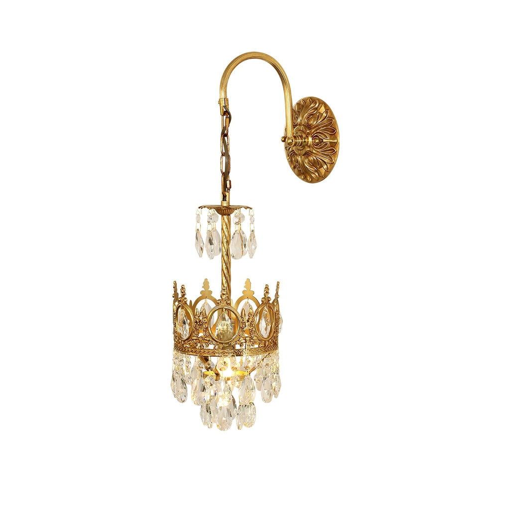 Crystal Crown Wall Light - Dia 16 cm x H 62cm Crystal, Hardwired Wall Sconce, detail 10