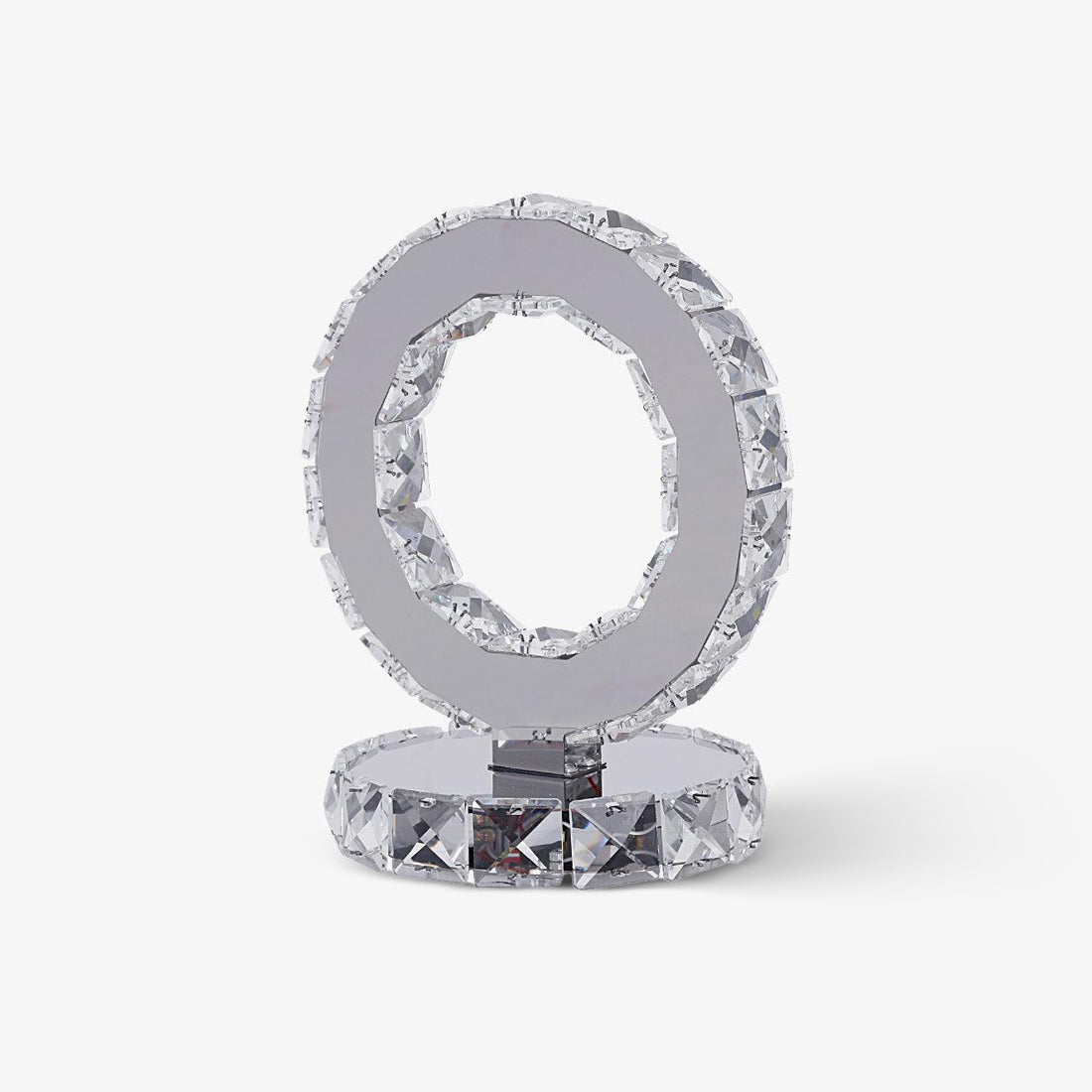 Crystal Rings Table Light, Bedside Table Lamp, Stainless Steel, ∅ 8.3″ x H 10.2″
